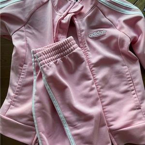Gently used girl Adidas track suit size 12 months
